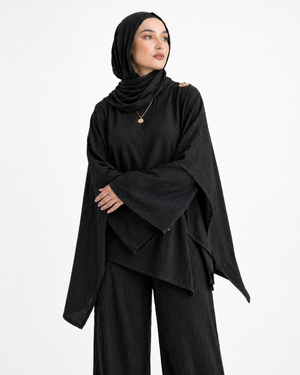 Black Aura Draped Set