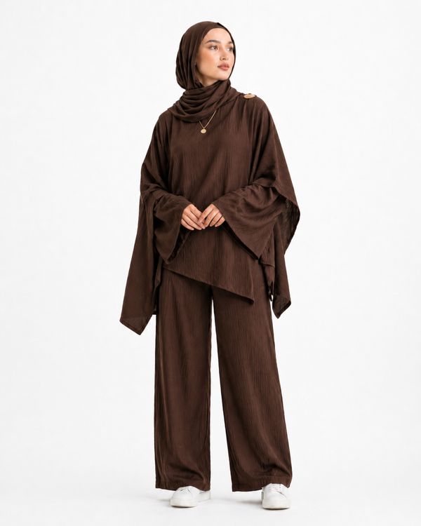 Brown Aura Draped Set