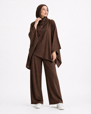 Brown Aura Draped Set