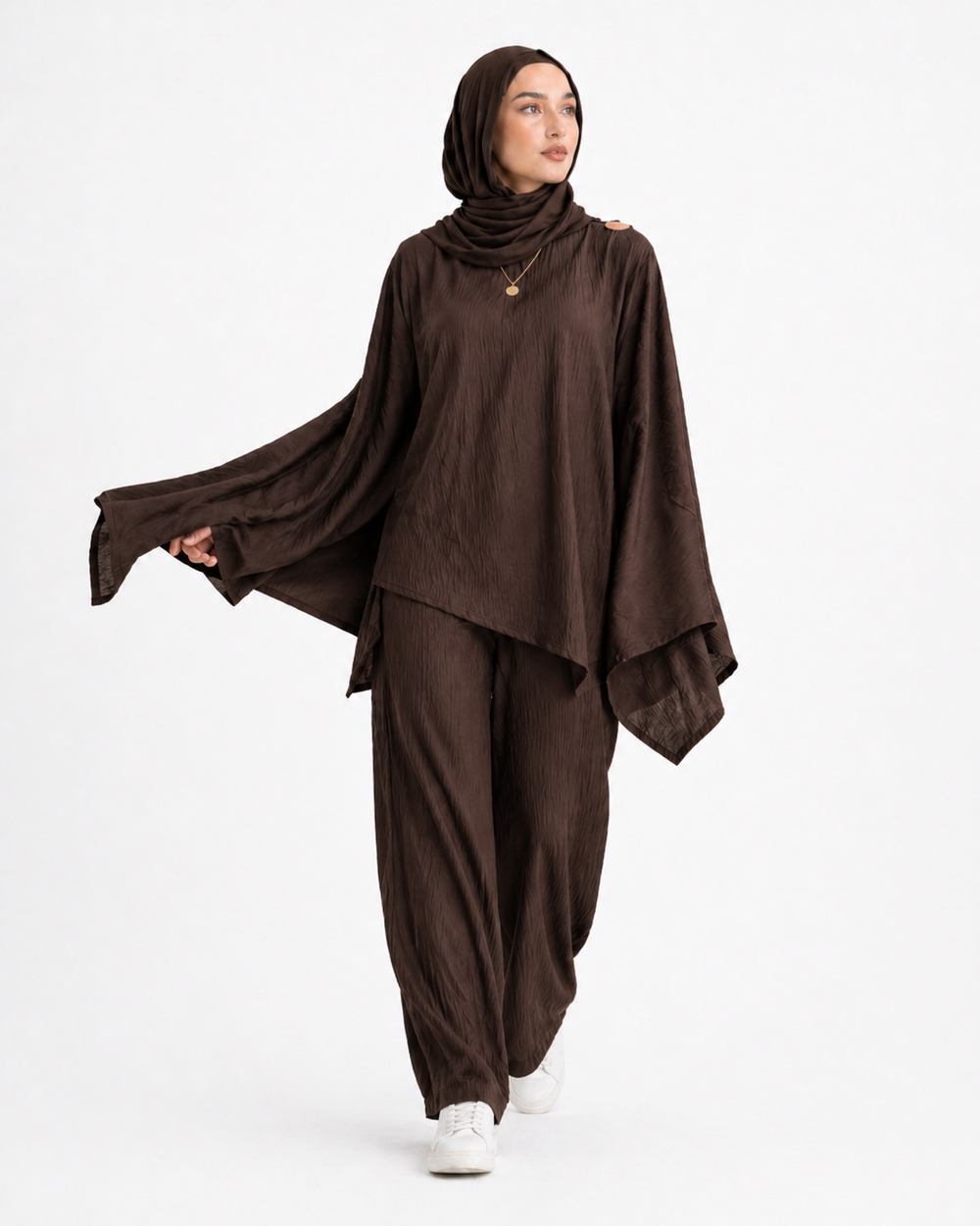 Brown Aura Draped Set