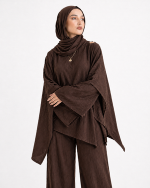 Brown Aura Draped Set