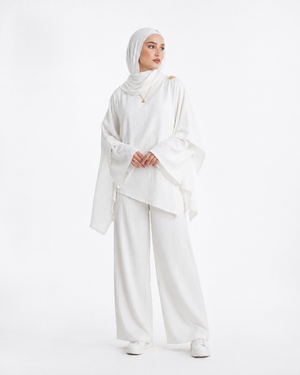 White Aura Draped Set