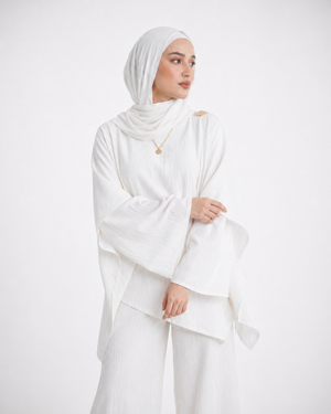 White Aura Draped Set