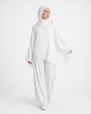 White Aura Draped Set